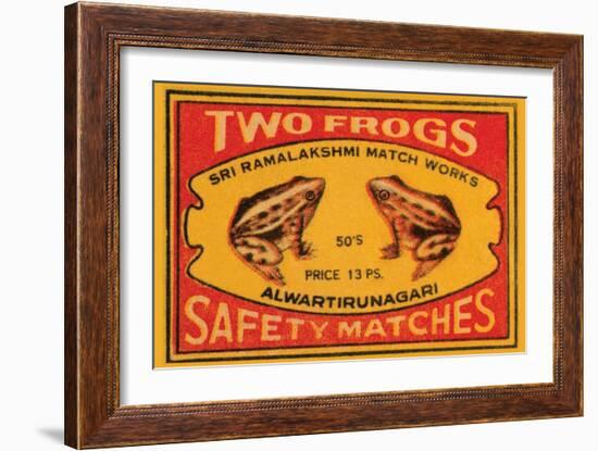 Two Frogs Safety Matches-null-Framed Art Print