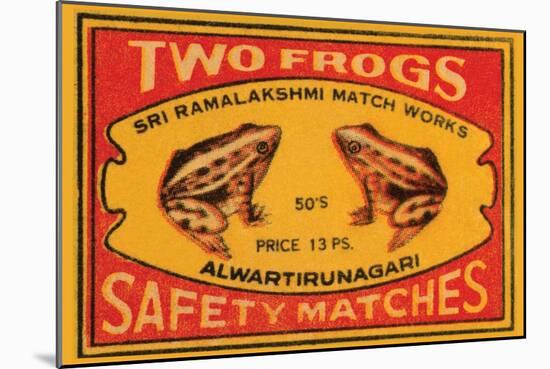 Two Frogs Safety Matches-null-Mounted Art Print