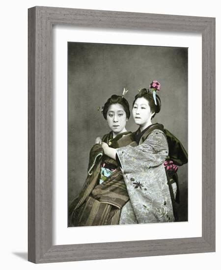 Two Geisha Girls, C.1880-null-Framed Photographic Print