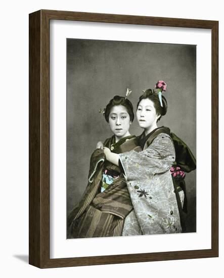 Two Geisha Girls, C.1880-null-Framed Photographic Print