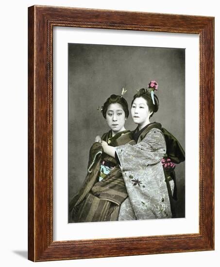 Two Geisha Girls, C.1880-null-Framed Photographic Print