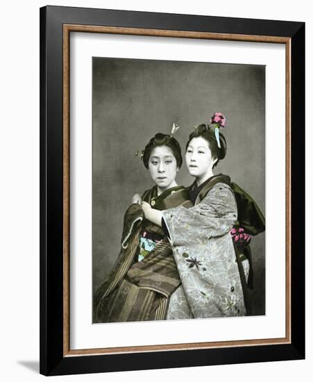 Two Geisha Girls, C.1880-null-Framed Photographic Print
