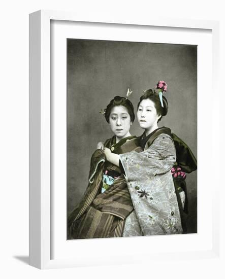 Two Geisha Girls, C.1880-null-Framed Photographic Print