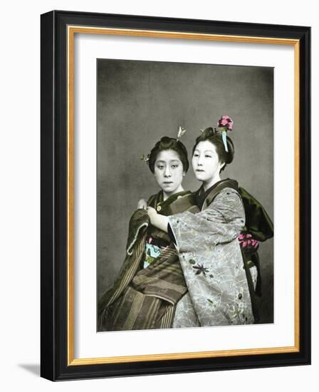 Two Geisha Girls, C.1880-null-Framed Photographic Print