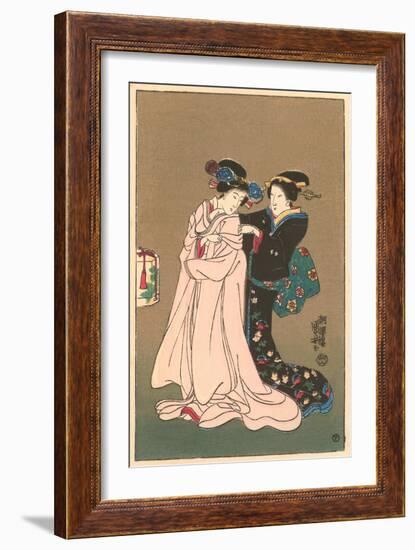 Two Geishas-null-Framed Premium Giclee Print