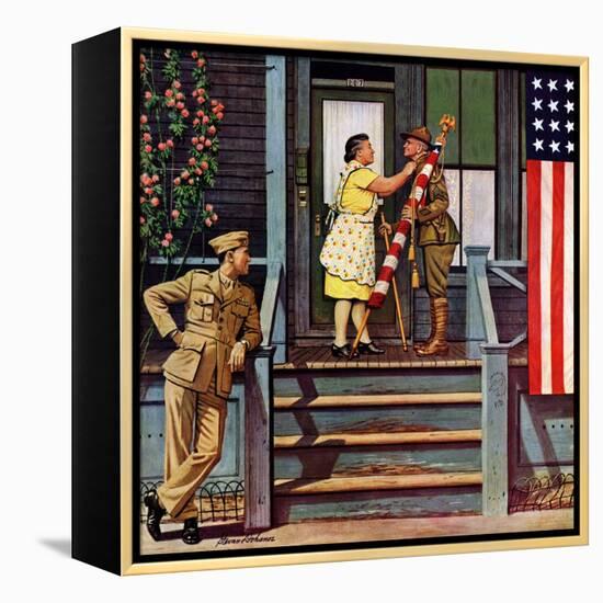 "Two Generations of Vets," July 5, 1947-Stevan Dohanos-Framed Premier Image Canvas