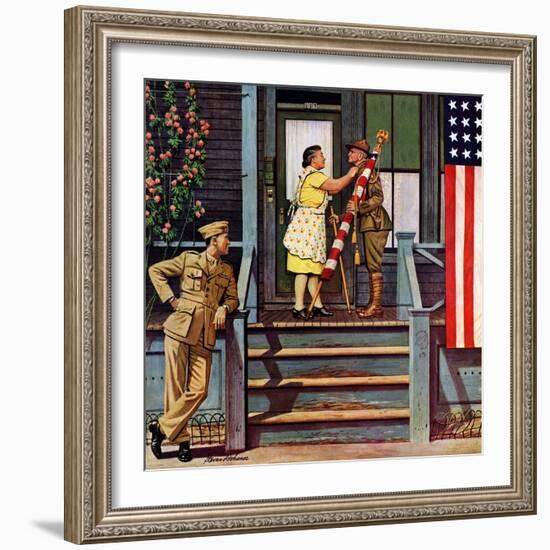 "Two Generations of Vets," July 5, 1947-Stevan Dohanos-Framed Giclee Print