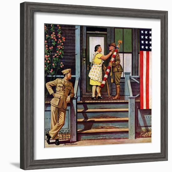 "Two Generations of Vets," July 5, 1947-Stevan Dohanos-Framed Giclee Print