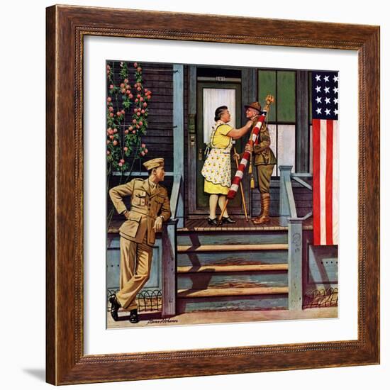 "Two Generations of Vets," July 5, 1947-Stevan Dohanos-Framed Giclee Print