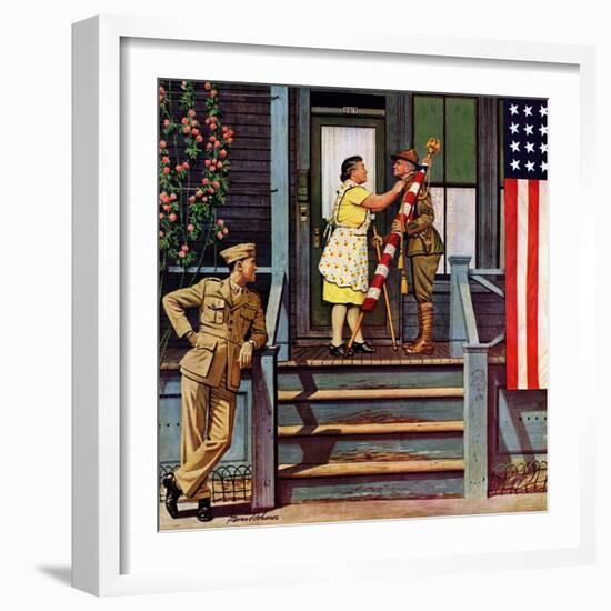 "Two Generations of Vets," July 5, 1947-Stevan Dohanos-Framed Giclee Print