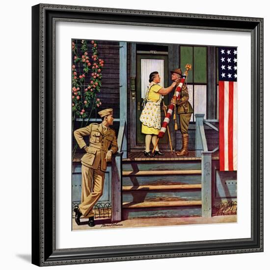 "Two Generations of Vets," July 5, 1947-Stevan Dohanos-Framed Giclee Print