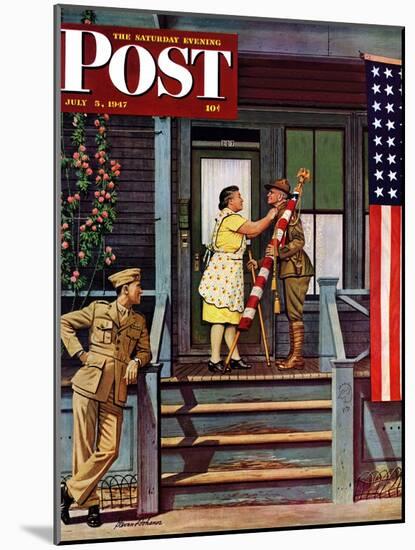 "Two Generations of Vets," Saturday Evening Post Cover, July 5, 1947-Stevan Dohanos-Mounted Giclee Print