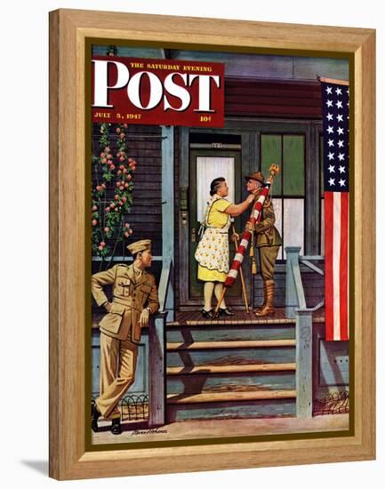 "Two Generations of Vets," Saturday Evening Post Cover, July 5, 1947-Stevan Dohanos-Framed Premier Image Canvas