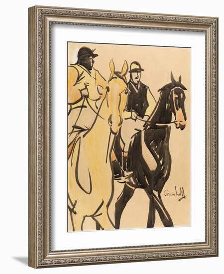 Two Gentleman Riders (Gouache on Board)-Joseph Crawhall-Framed Giclee Print