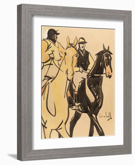 Two Gentleman Riders (Gouache on Board)-Joseph Crawhall-Framed Giclee Print