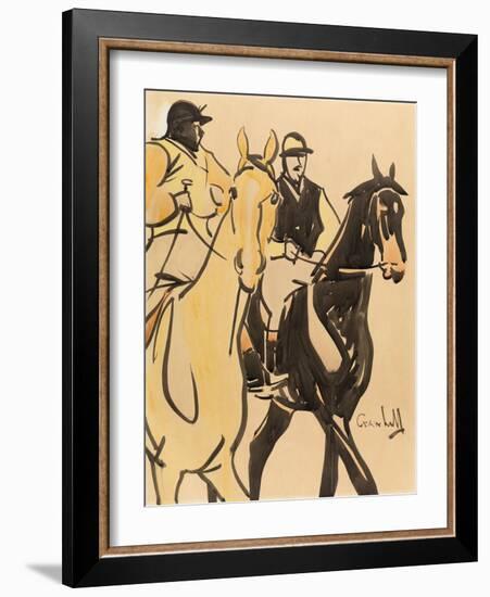 Two Gentleman Riders (Gouache on Board)-Joseph Crawhall-Framed Giclee Print