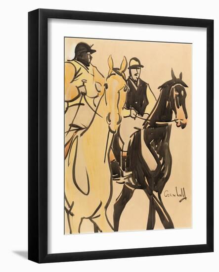 Two Gentleman Riders (Gouache on Board)-Joseph Crawhall-Framed Giclee Print