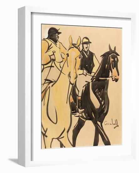 Two Gentleman Riders (Gouache on Board)-Joseph Crawhall-Framed Giclee Print