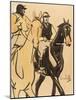 Two Gentleman Riders (Gouache on Board)-Joseph Crawhall-Mounted Giclee Print