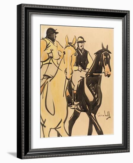 Two Gentleman Riders (Gouache on Board)-Joseph Crawhall-Framed Giclee Print