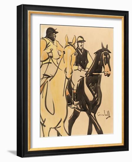 Two Gentleman Riders (Gouache on Board)-Joseph Crawhall-Framed Giclee Print