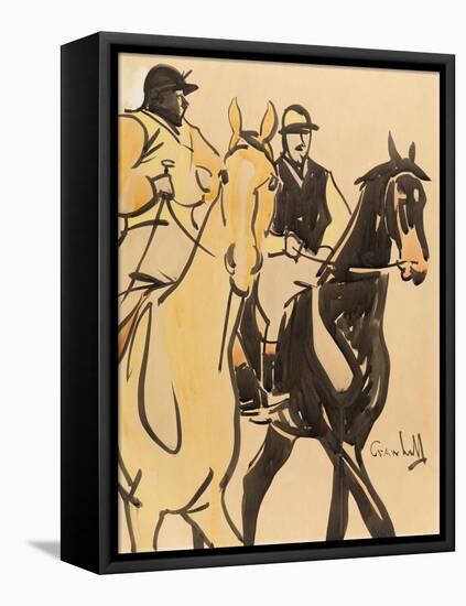 Two Gentleman Riders (Gouache on Board)-Joseph Crawhall-Framed Premier Image Canvas