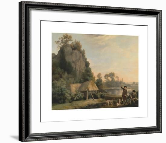 Two Gentlemen Going a Shooting, with a View of Creswell Crags, Taken on the Spot-George Stubbs-Framed Premium Giclee Print