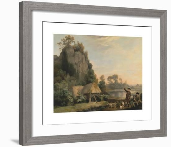 Two Gentlemen Going a Shooting, with a View of Creswell Crags, Taken on the Spot-George Stubbs-Framed Premium Giclee Print