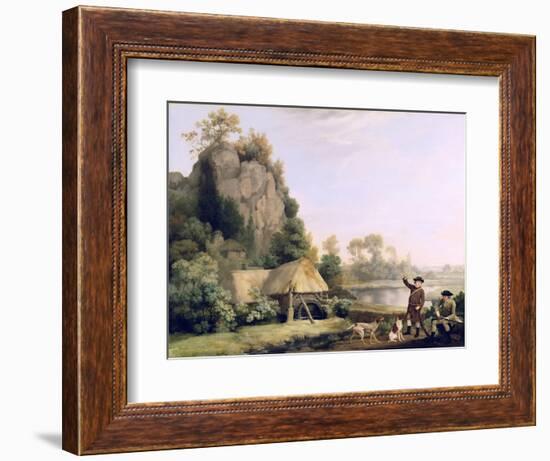 Two Gentlemen Going a Shooting, with a View of Creswell Crags, Taken on the Spot-George Stubbs-Framed Premium Giclee Print