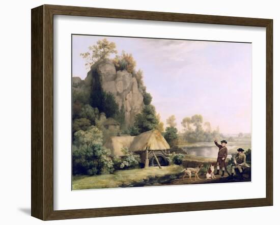 Two Gentlemen Going a Shooting, with a View of Creswell Crags, Taken on the Spot-George Stubbs-Framed Giclee Print