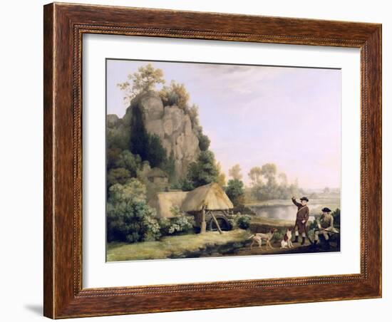 Two Gentlemen Going a Shooting, with a View of Creswell Crags, Taken on the Spot-George Stubbs-Framed Giclee Print