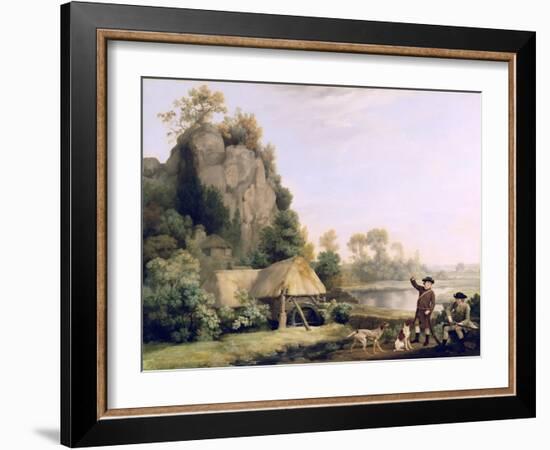 Two Gentlemen Going a Shooting, with a View of Creswell Crags, Taken on the Spot-George Stubbs-Framed Giclee Print