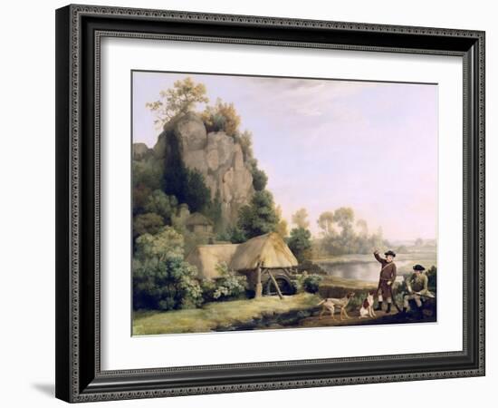 Two Gentlemen Going a Shooting, with a View of Creswell Crags, Taken on the Spot-George Stubbs-Framed Giclee Print