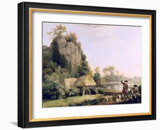 Two Gentlemen Going a Shooting, with a View of Creswell Crags, Taken on the Spot-George Stubbs-Framed Giclee Print