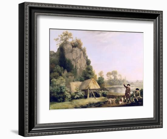 Two Gentlemen Going a Shooting, with a View of Creswell Crags, Taken on the Spot-George Stubbs-Framed Giclee Print
