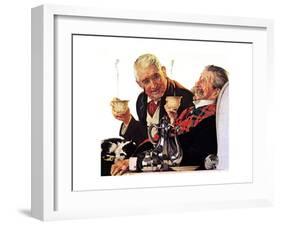 Two Gentlemen with Coffee-Norman Rockwell-Framed Giclee Print