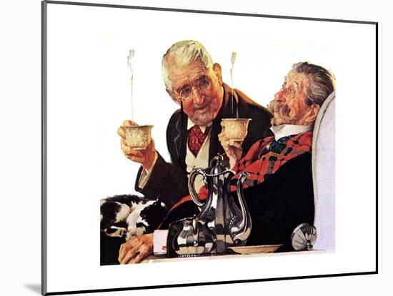 Two Gentlemen with Coffee-Norman Rockwell-Mounted Giclee Print