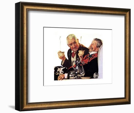 Two Gentlemen with Coffee-Norman Rockwell-Framed Giclee Print