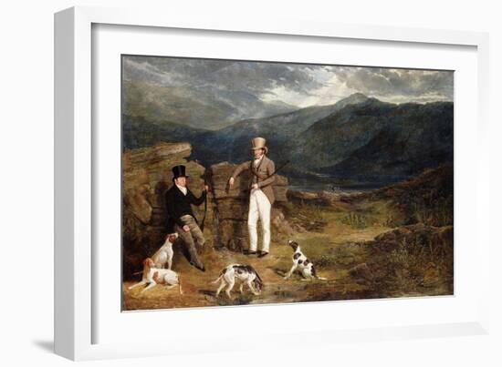 Two Gentlemen with Pointers on a Grouse Moor, 1824-John Frederick Herring I-Framed Giclee Print