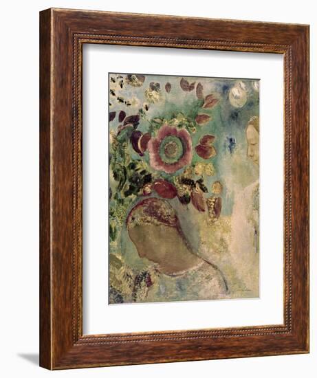 Two Girls Among the Flowers-Odilon Redon-Framed Giclee Print