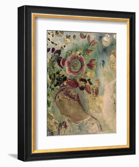 Two Girls Among the Flowers-Odilon Redon-Framed Giclee Print