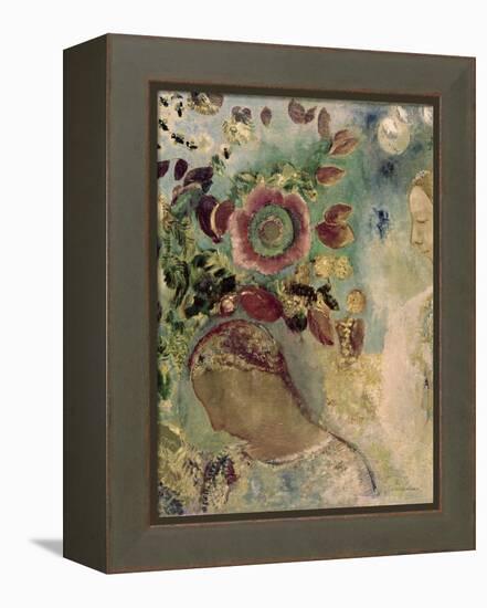 Two Girls Among the Flowers-Odilon Redon-Framed Premier Image Canvas