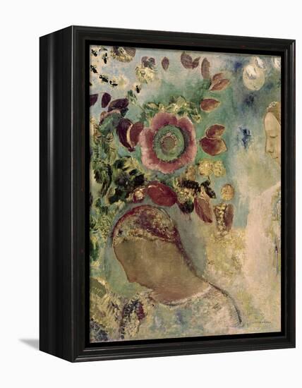 Two Girls Among the Flowers-Odilon Redon-Framed Premier Image Canvas