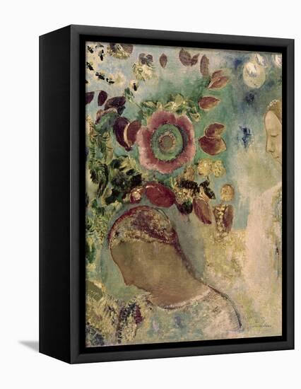 Two Girls Among the Flowers-Odilon Redon-Framed Premier Image Canvas