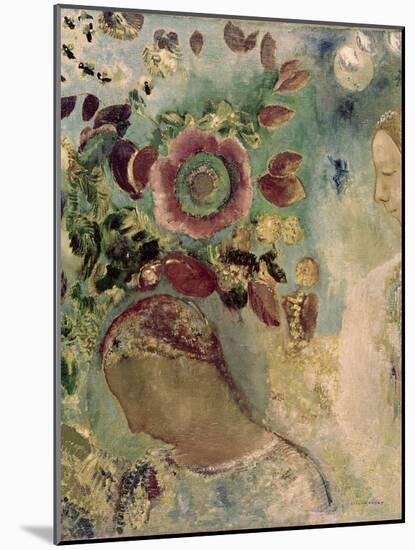 Two Girls Among the Flowers-Odilon Redon-Mounted Giclee Print