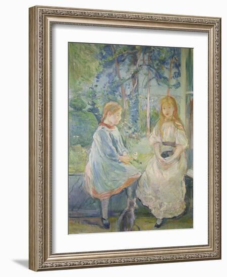 Two Girls at a Window, 1892-Berthe Morisot-Framed Giclee Print