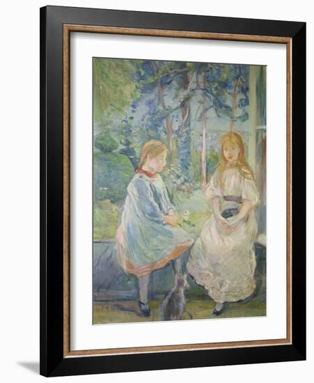 Two Girls at a Window, 1892-Berthe Morisot-Framed Giclee Print