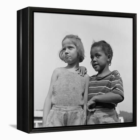 Two Girls at Camp Christmas Seals, a Racially Integrated Summer Camp in Haverstraw, NY-Gordon Parks-Framed Stretched Canvas