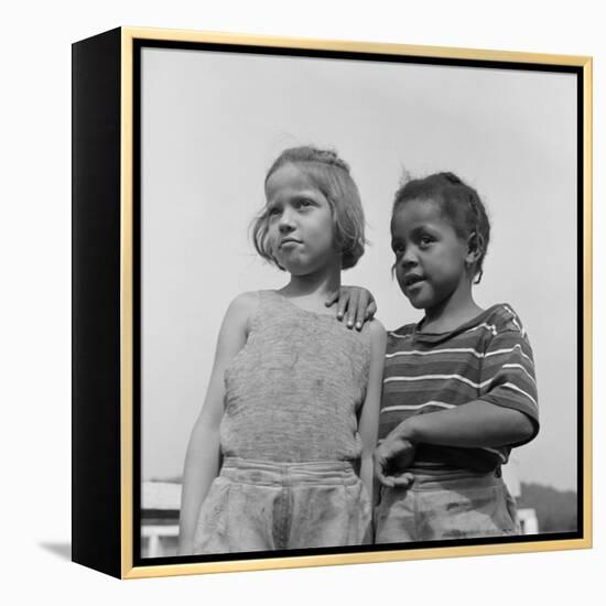 Two Girls at Camp Christmas Seals, a Racially Integrated Summer Camp in Haverstraw, NY-Gordon Parks-Framed Stretched Canvas