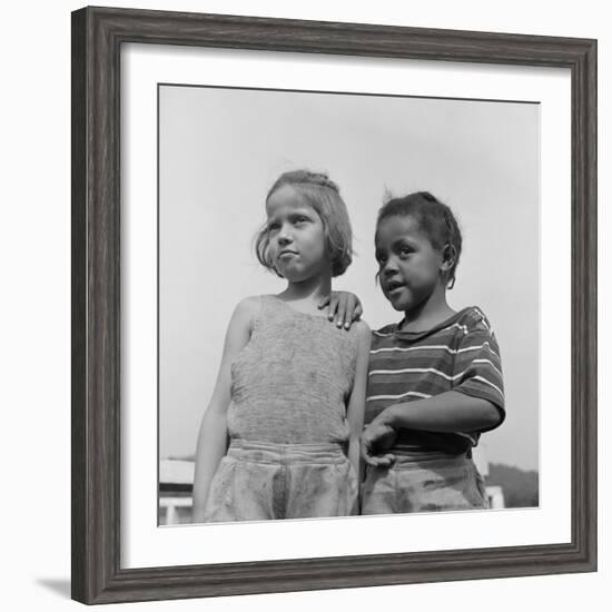 Two Girls at Camp Christmas Seals, a Racially Integrated Summer Camp in Haverstraw, NY-Gordon Parks-Framed Photo